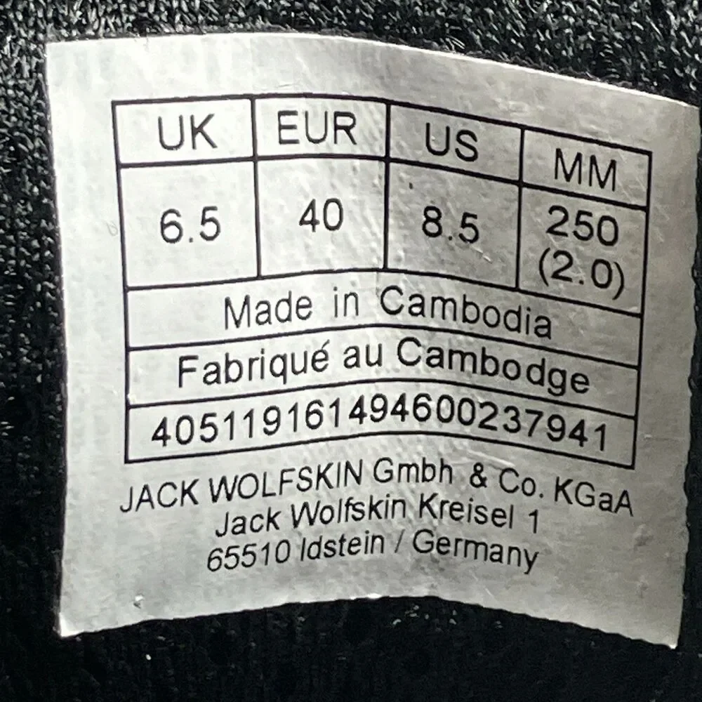 Jack Wolfskin‎ Vibram Hiking Boots Womens 8.5 Black Texapore Waterproof Outdoor